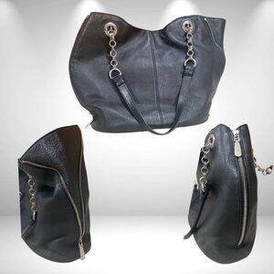 Vince Camuto - Dara, Hobo Style Bag, Genuine Black Leather Handbag, Light Weight